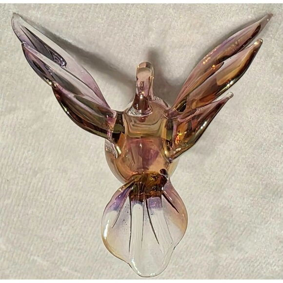 Art Glass Hummingbird Iridescent Sun Catcher 2" Hanging Ornament Bird Christmas - Picture 6 of 11